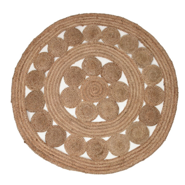 Dywanik okrągły 120CM pleciony jutowy