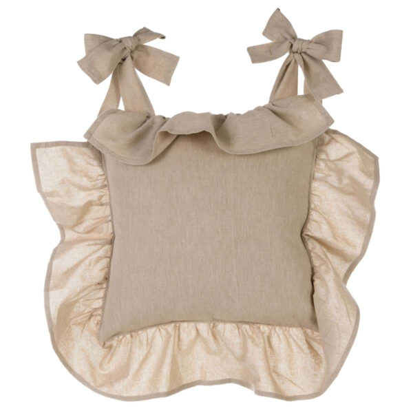 Poszewka na poduszkę na krzesło z falbankami krem