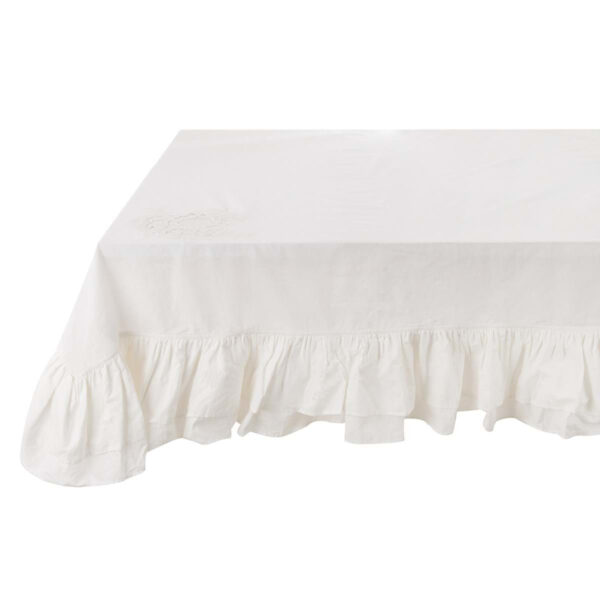Obrus z falbankami biały A34735 150cm/150cm