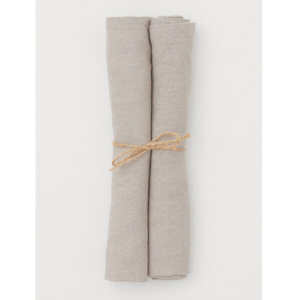 Serwetka lniana szaro beżowy 45/45