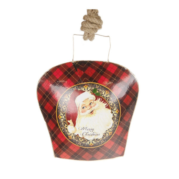 Metalowy dzwonek bordo krata mikołaj