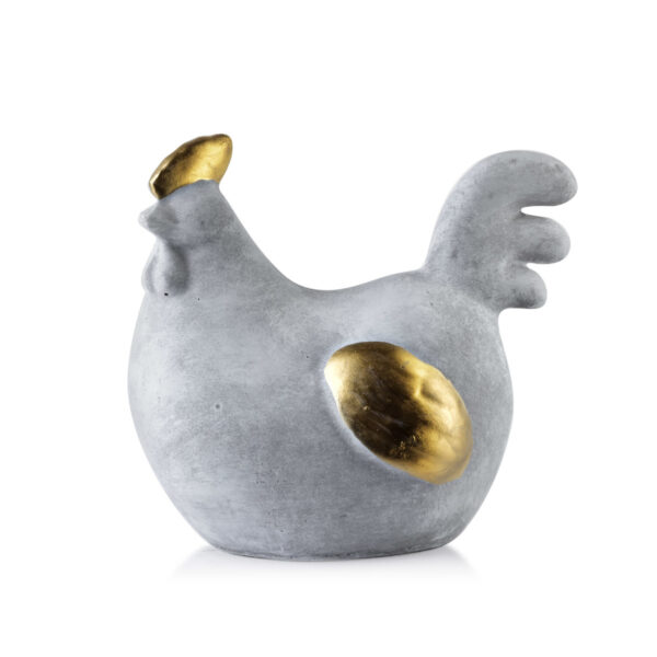 LILA Figura kura  złote skrzydełka