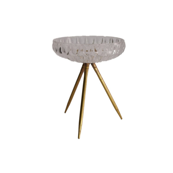 Wazon, paterka z kryształu na metalowych nóżkach