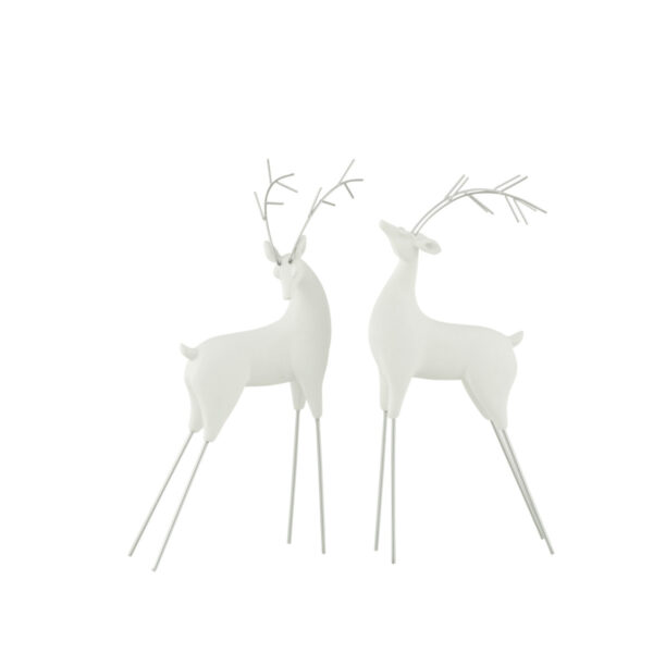Renifer biały Poly zestaw 2 szt