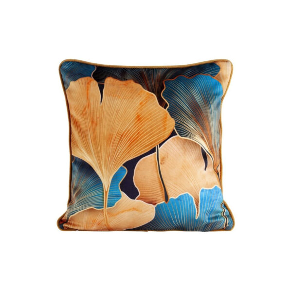 Poszewka GINKGO 45x45 cm złoto+turkus