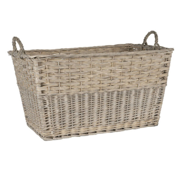 Duży kosz z uszami ręcznie pleciony