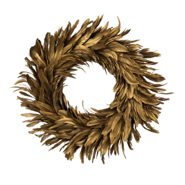 Wianek Deco Luźne Pióra Złoty