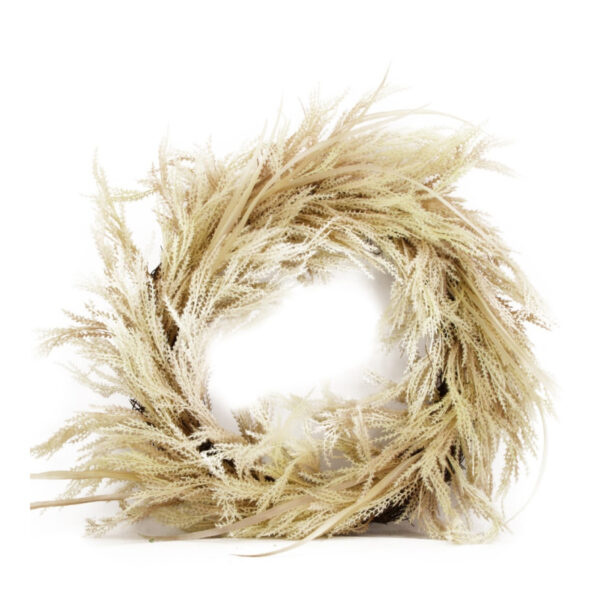 Wianek trzcinowy sztuczny jasny krem 45767-036